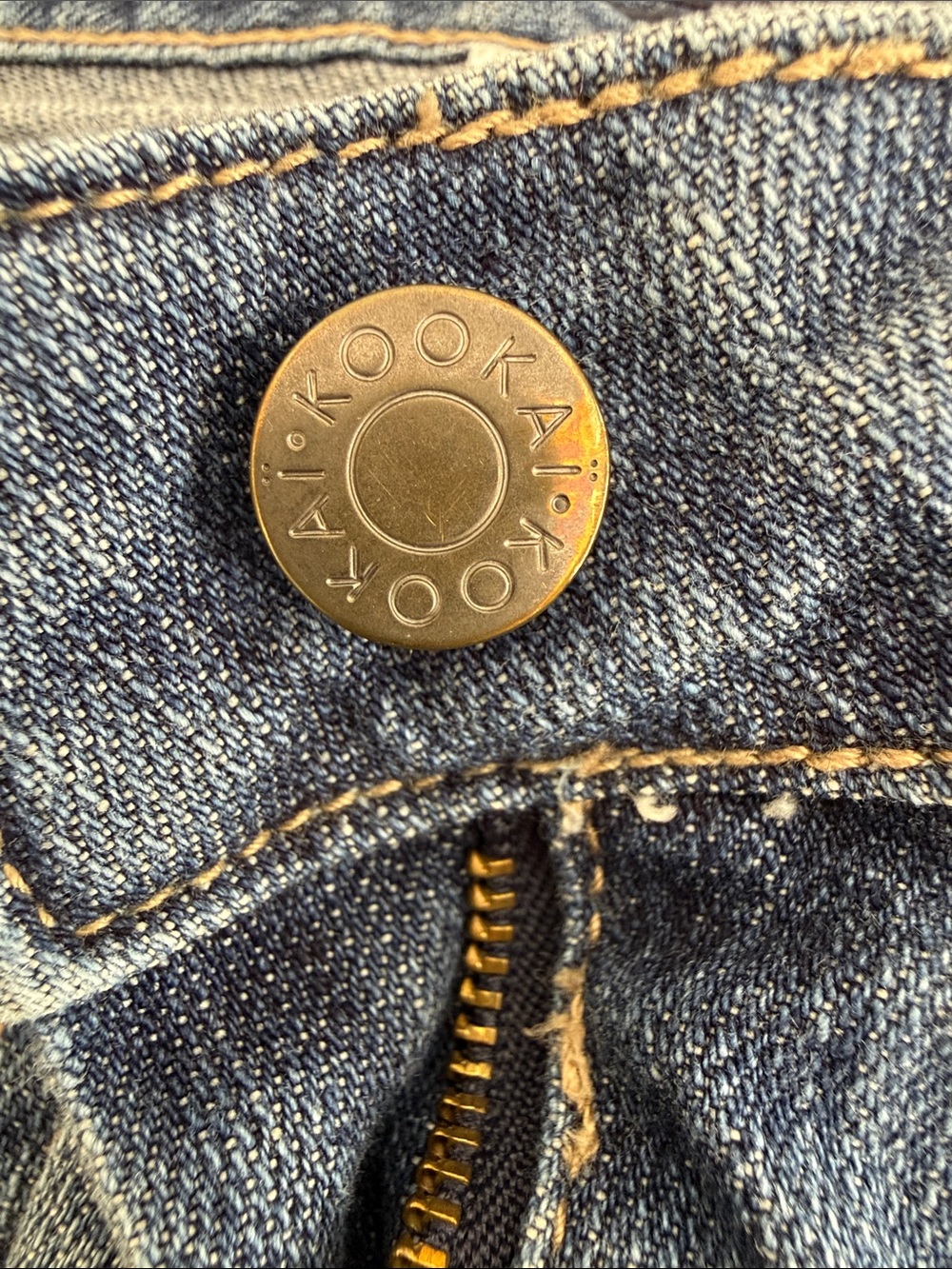Kookai Denim Jeans Button-Front in Medium Blue